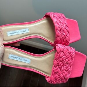 Saks Fifth Avenue Hot Pink Sandals Size 6 NWT